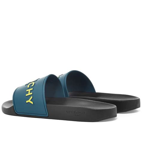 givenchy signature rubber slides electric blue women's sandals|Givenchy slides size 35.